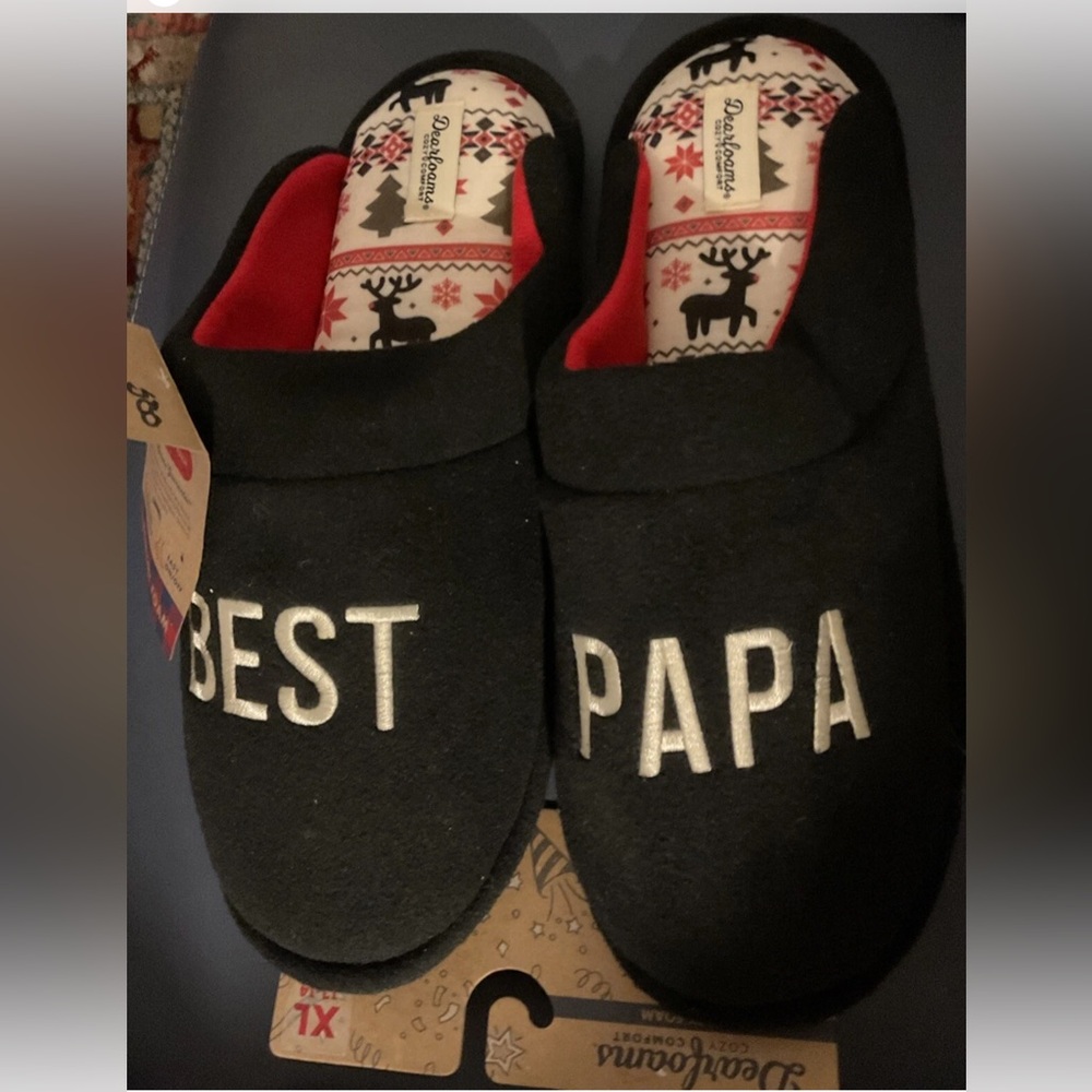 RARE- NEW Best PaPa Dearfoams Holiday Sz XL 13/14